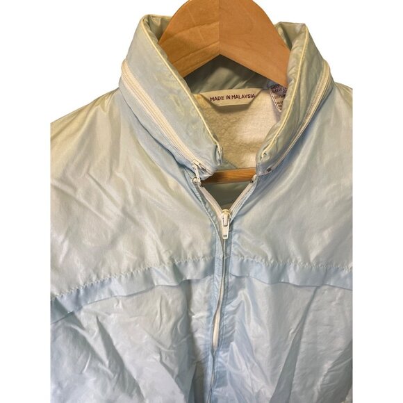Lady Van Heusen Light Blue Zippered Cotton Lined Windbreaker SZ Medium - Picture 4 of 7